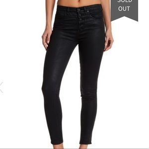Blank NYC size 28 black coated skinny jeans